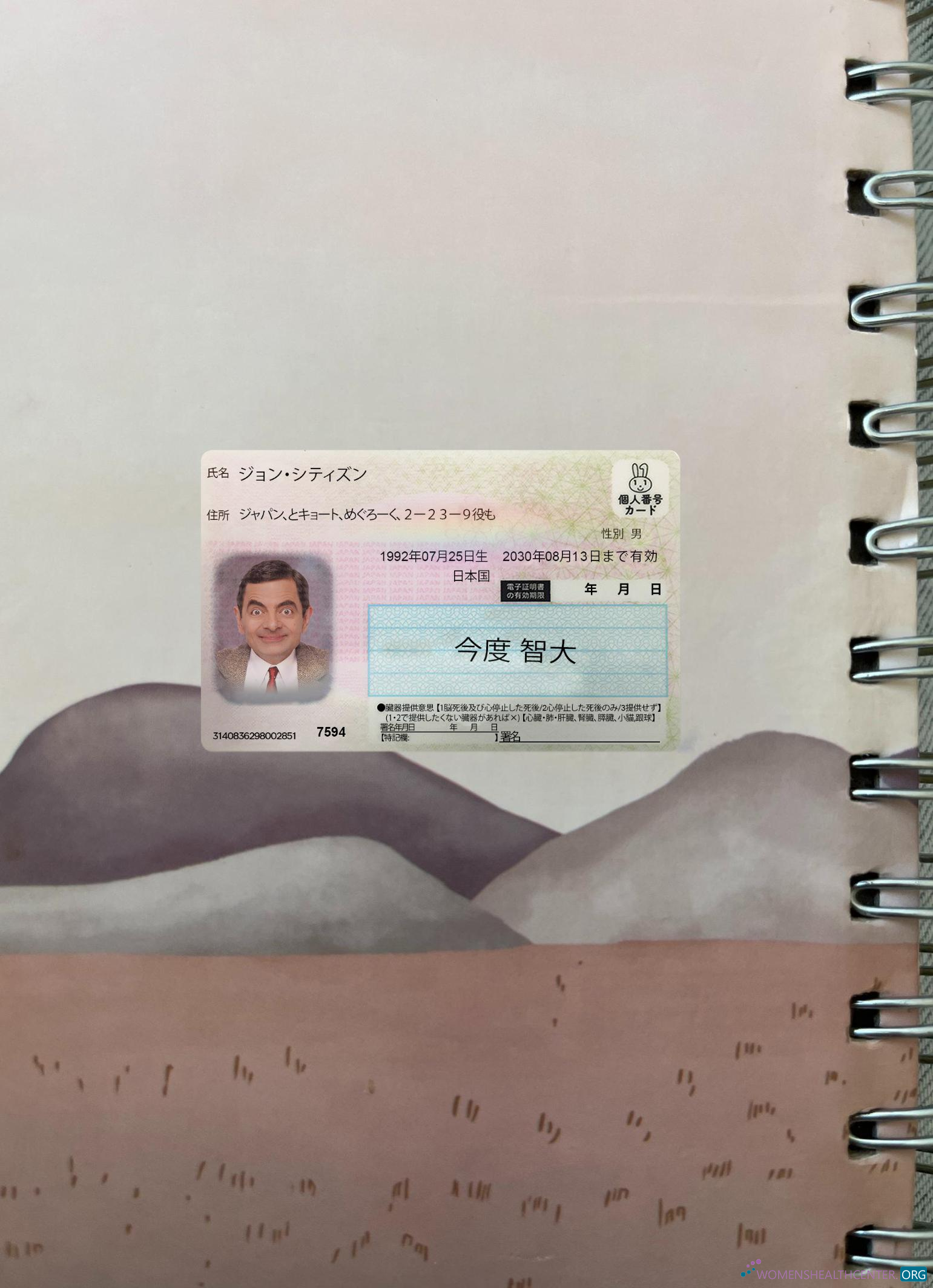 Download Japanese ID card photolook front Photoshop template